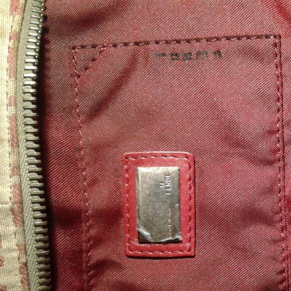 Fendi Red FF Monogram Small Hobo Handbag - Picture 15 of 15